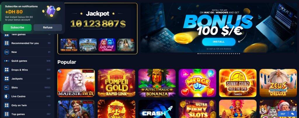Play Crazy Time in the 1win casino online